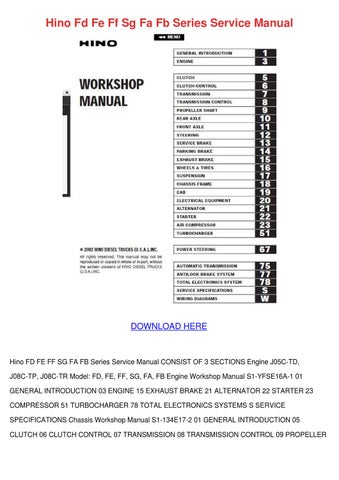 download Hino FD FE FF SG FA FB workshop manual