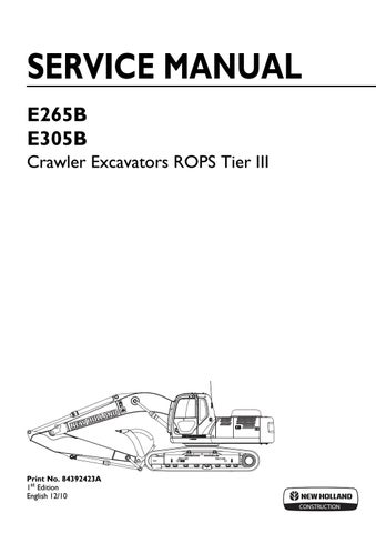 download Holland KOBELCO E265B E305B able workshop manual