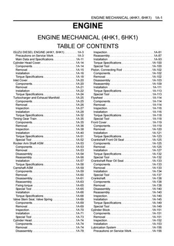 download Isuzu Hitachi 4HK1 6HK1 Engine Manual workshop manual