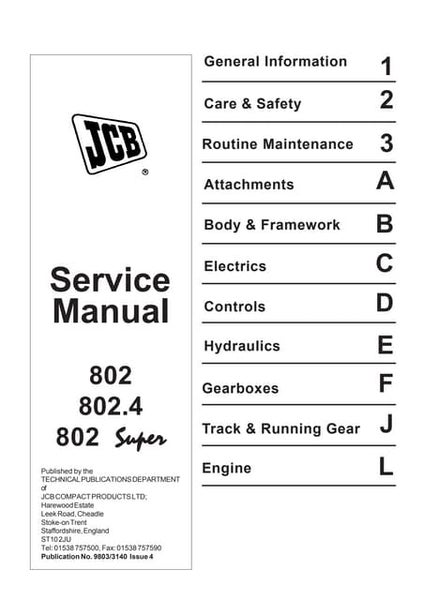 download JCB 8052 Midi Excavator able workshop manual