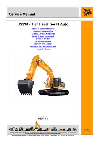 download JCB Tracked Excavator JS260 Workable workshop manual