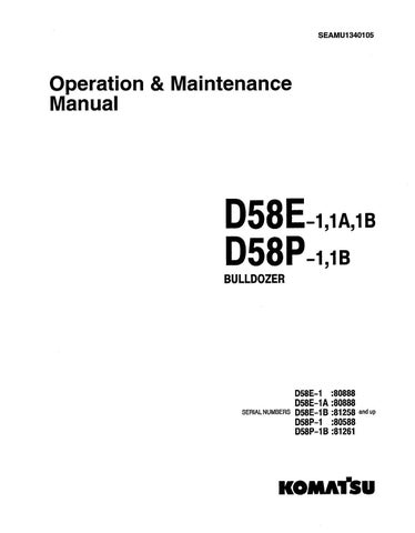 download Komatsu D58E 1 D58E 1A Bulldozer able workshop manual