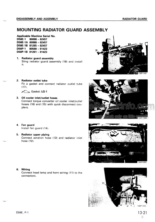 download Komatsu D58E 1 D58E 1A Bulldozer able workshop manual