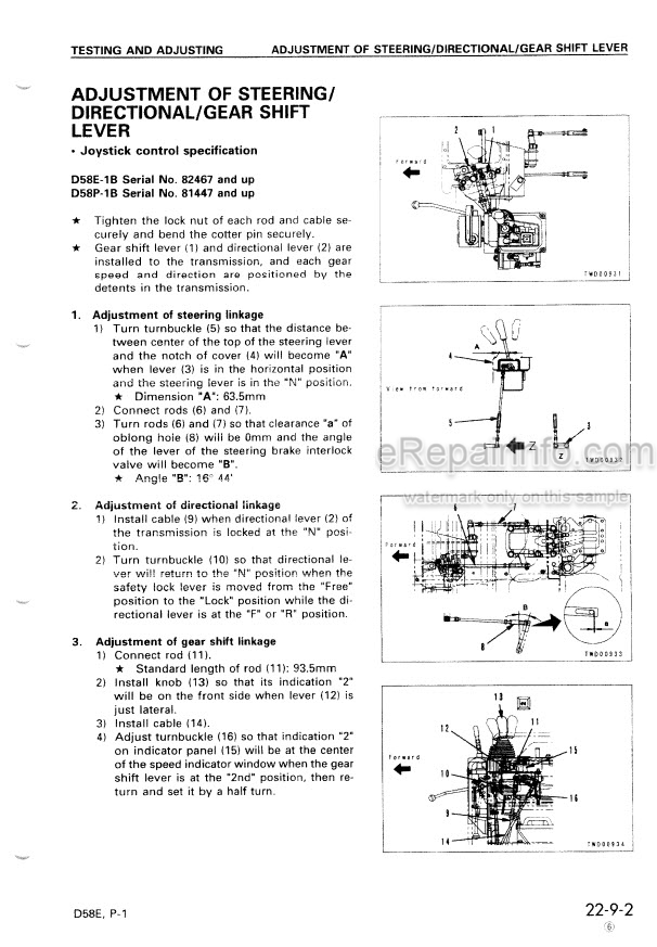 download Komatsu D58E 1 D58E 1A Bulldozer able workshop manual