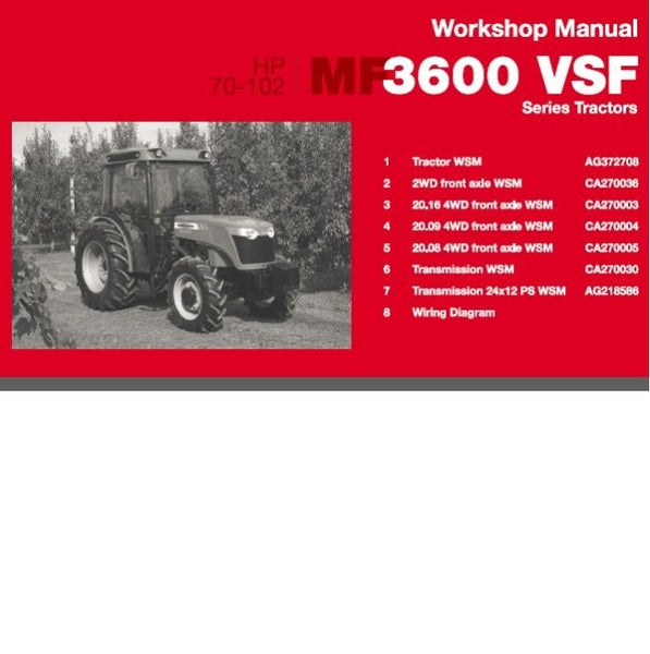 download Massey Ferguson MF3600 tractor workshop manual