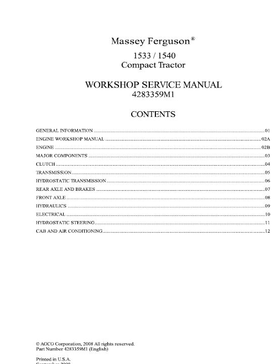 download Massey Ferguson MF3600 tractor workshop manual