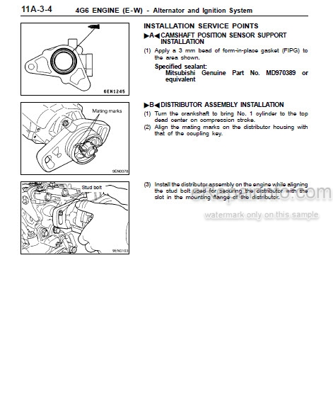 download Mitsubishi 4G6 4G6 EW engine workshop manual