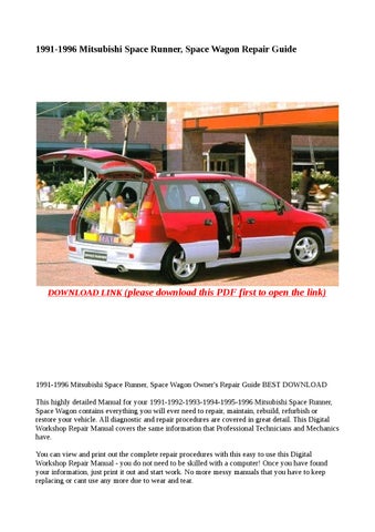 download Mitsubishi Space Runner Wagon able workshop manual