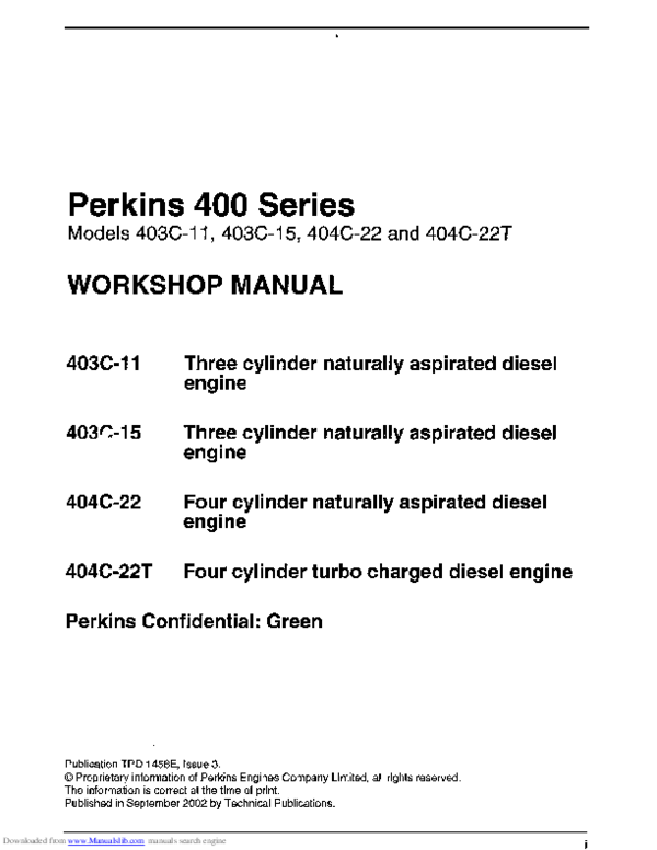 download Perkins 400 403C 404C Engine Manual workshop manual